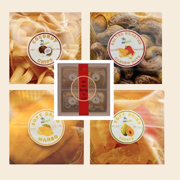 GIFT BOX WITH 4 DRIED FRUITS AND NUTS